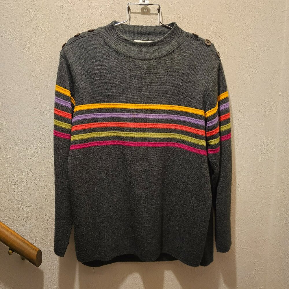 Colorful Adolfo Knit sweater-skirt set